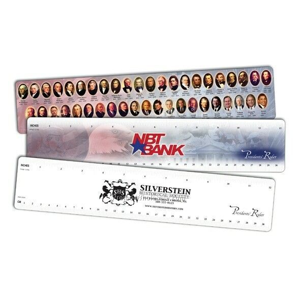 12-1/4"x2-1/2" Custom Large Presidents' Ruler (One Color Front & 4cp Back)