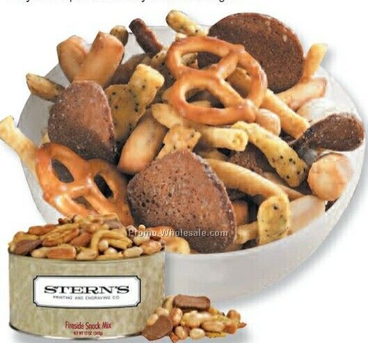 12 Oz. Fireside Snack Mix In Tin W/ Custom Label