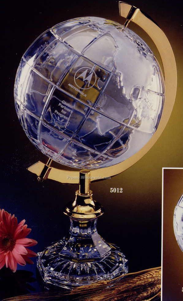 15" Estate Globe On Crystal Stand