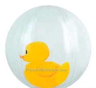 16" Inflatable Clear Beach W/ Duck Insert