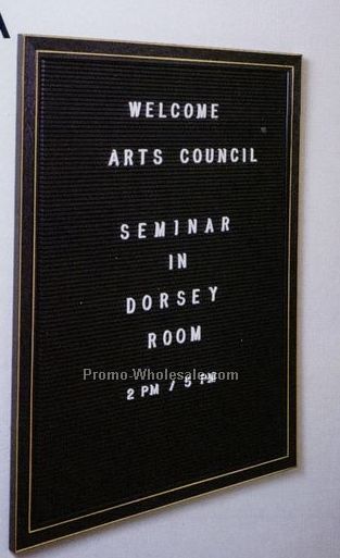 17"x23" Traditional Letter Board (Black Frame, Black Panel)