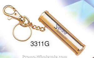 2-1/2"x5/8" Gold Plated Kaleidoscope W/ Keychain (Screened)