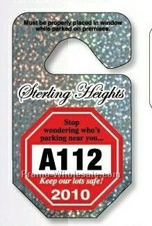 2-3/4"x4-3/4" Octagon Glitter Hang Tag Parking Permit (.035" Glitter )