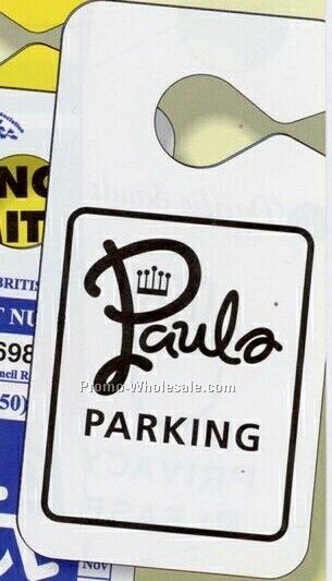 2-3/4"x5-1/4" 4-color Process White Gloss Plastic Parking Tag