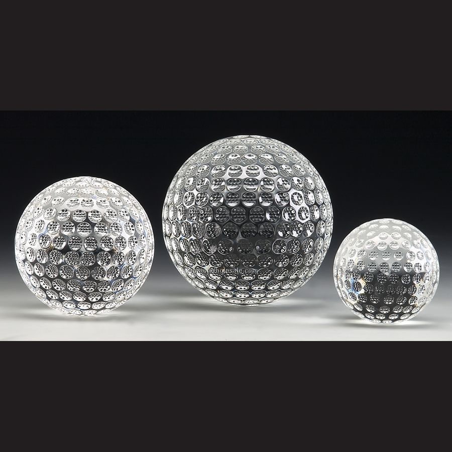2-3/8" Optical Crystal Golf Ball W/ Etch Space