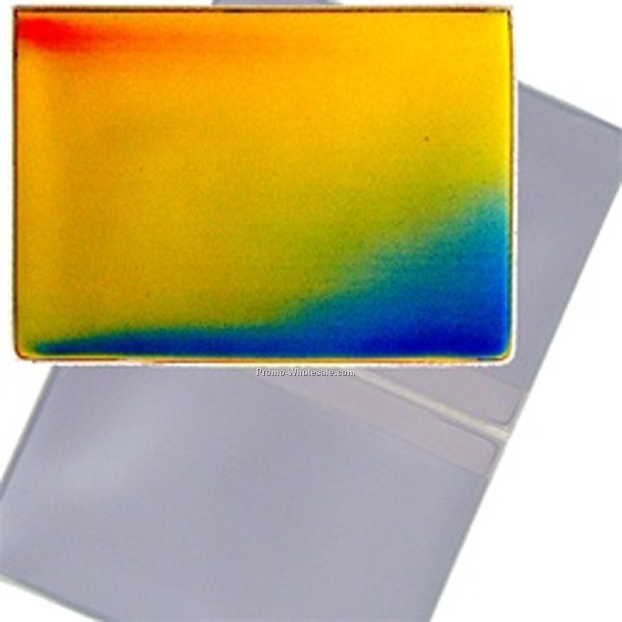 2-5/8"x4" 3d Lenticular Business Card Holder - Stock / Yellow Red Blue