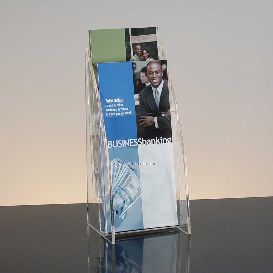 2-pocket Brochure Holder With Curved Sided - Countertop