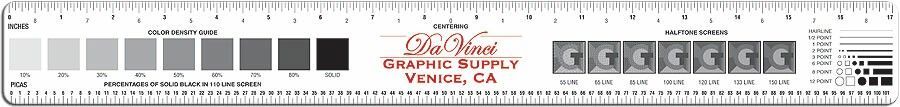 2"x17-1/4" Custom Plastic Graphics Ruler (One Color Front & Back)