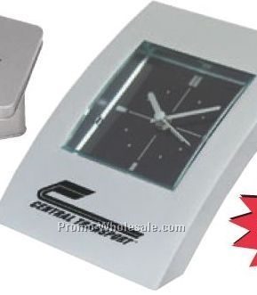 3-3/4"x5"x2" Mini Angle Aluminum Alarm Clock
