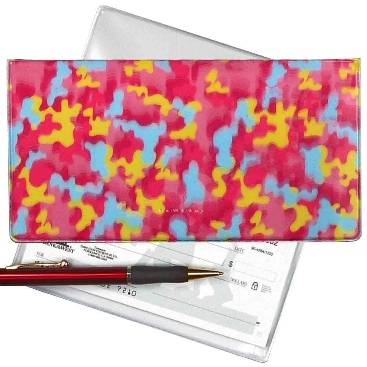 3-3/8"x6-3/8" 3d Lenticular Checkbook Cover - Stock / Camo - Red