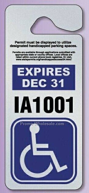3-3/8"x9" Giant Hang Tag Parking Permit (.035" Glitter )