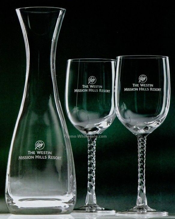 3 Pc. Spiral Wine Set (Deep Etch)