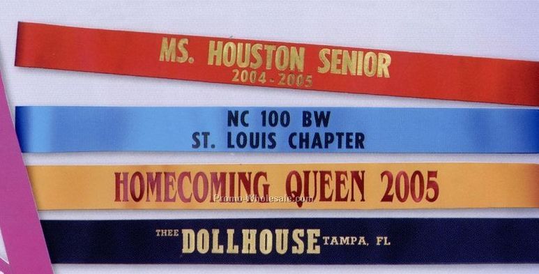 3"x36" Custom Sashes With Gold Edges