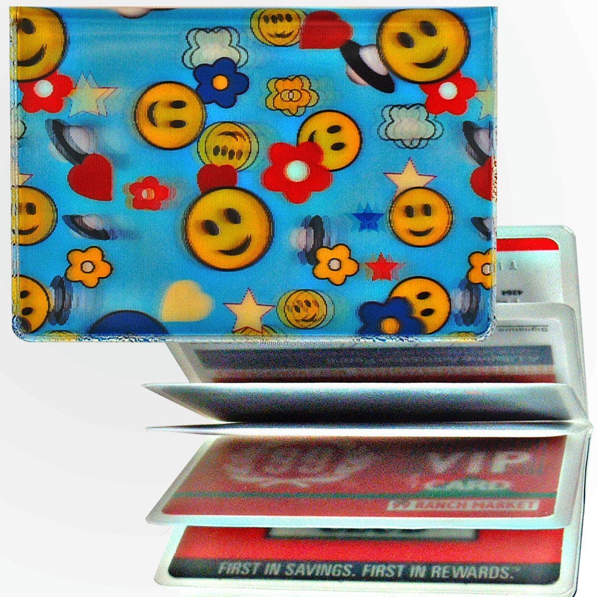 3d Lenticular Id / Credit Card Holder - Stock / Smiley Face In Space