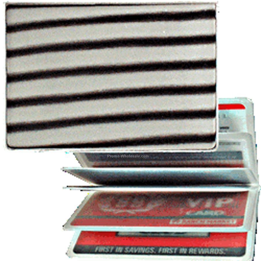 3d Lenticular Id / Credit Card Holder - Stock / White Black Stripes