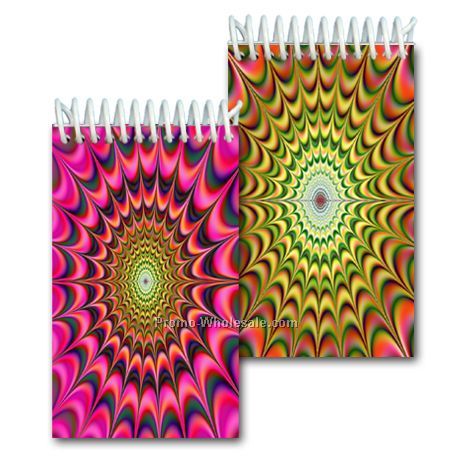 3d Lenticular Mini Notebook - Stock; Animated Hypnotic Kaleidoscope; Blanks