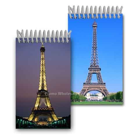3d Lenticular Mini Notebook; Stock; Eiffel Tower; Blanks