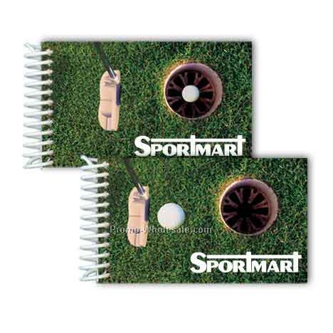 3d Lenticular Mini Notebook; Stock; Golf Putt; Imprinted