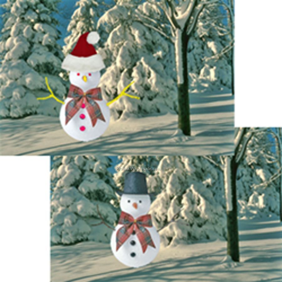 3d Lenticular Postcard - Stock / Snow Man 4"x6"