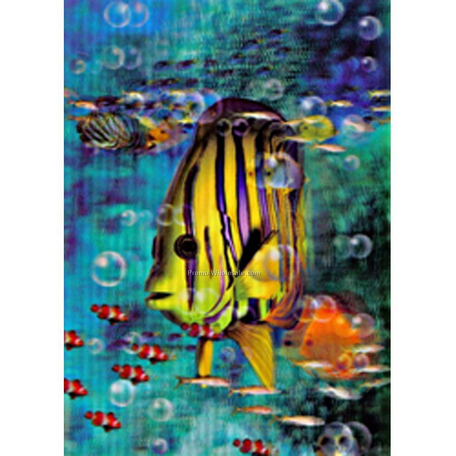 3d Lenticular Postcard - Stock / Tropical Fish 4"x6"