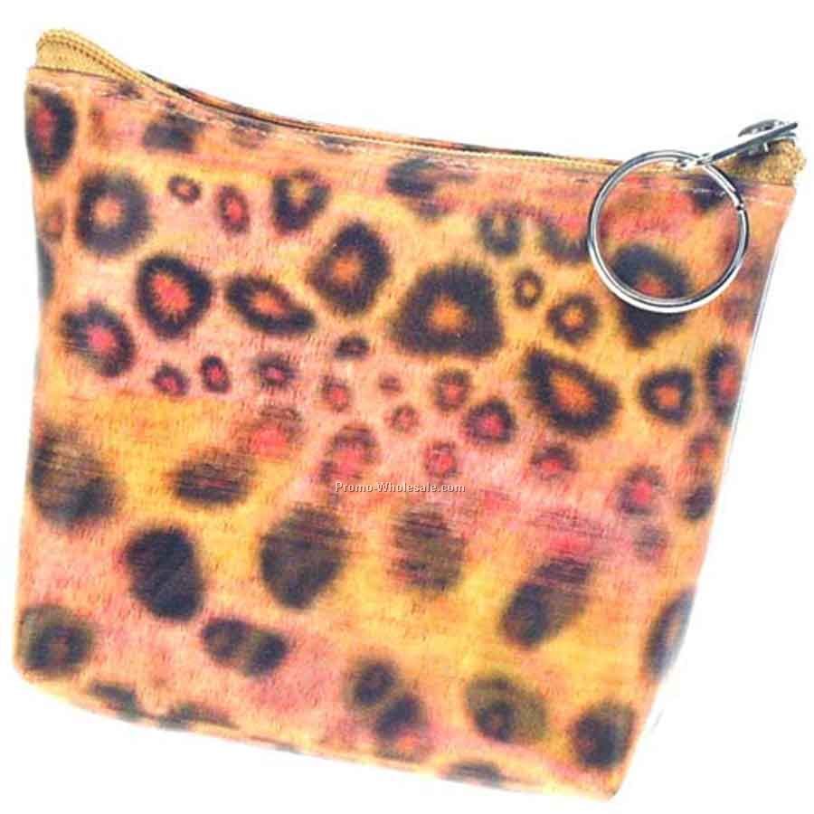 3d Lenticular Purse With Key Ring - Pavia - Stock / Leopard Spots