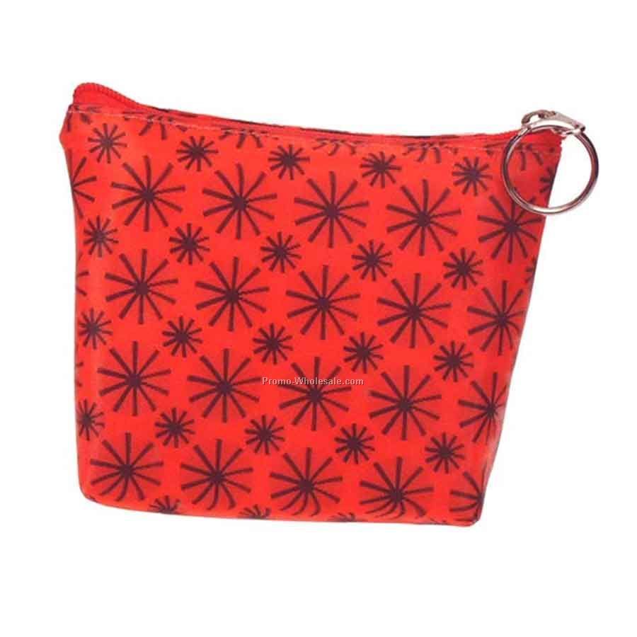 3d Lenticular Purse With Key Ring - Pavia - Stock / Red Black Stars