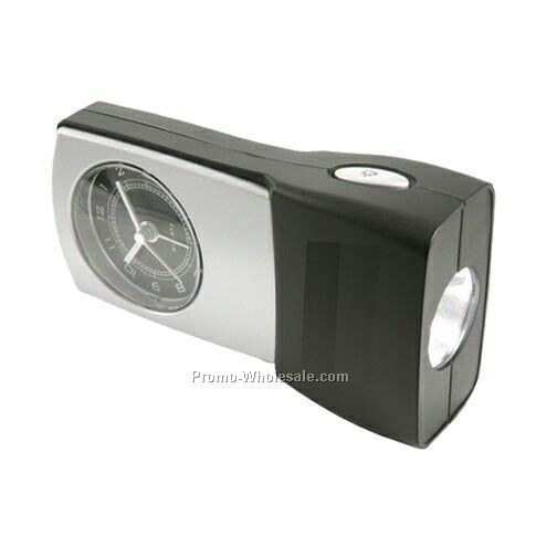 4-1/2"x2-1/2"x1" Analog Quartz Alarm Clock With Emergency Flashlight