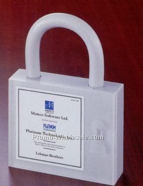 4-1/4"x6"x1-1/4" Padlock Lucite Embedment