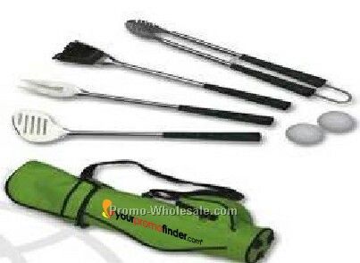 4-piece Bbq Tool Set With Bag