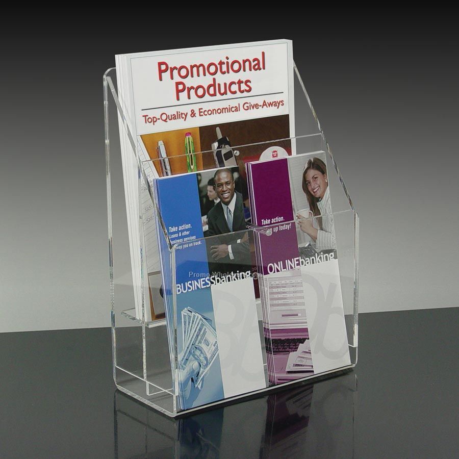 4-pocket Brochure Holder With Adjustable Pockets