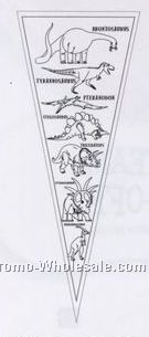 4"x10" Stock Color Me Felt Pennant With 1" Sewn Strip - Dinosaurs