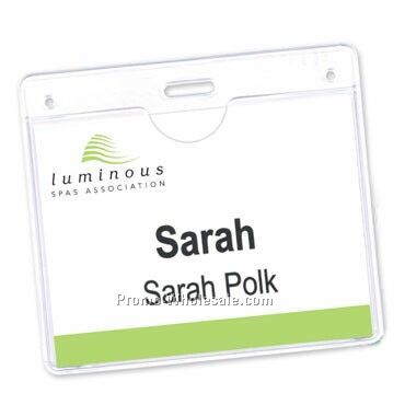 4"x3" Heavyweight Horizontal Vinyl Nametag Holder