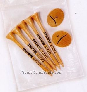 5 Tee Paks - Tee / 1 Ball Marker (2-3/4")