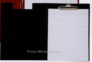 5"x8" Vinyl Clipboard W/ Slant Pocket/ Note Pad/ Pen Loop