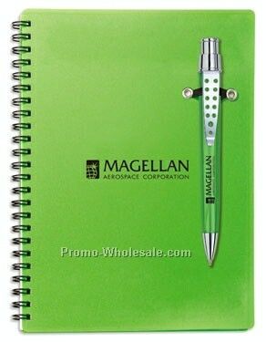 6-1/4"x8-1/2" Calypso Pen Combo W/ Double Spiral Bound Notebook