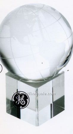 60 Mm Crystal Globe W/ Base
