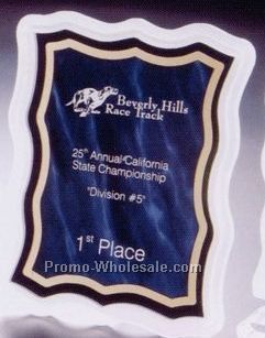 7-3/4"x9-3/4"x1/2" Blue Acrylic Sub-zero Marble Series Sandblasted Award