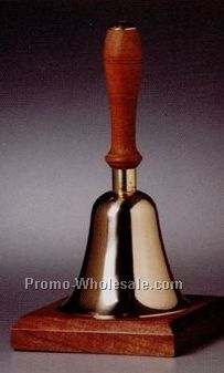 7"x3" Bronze Schoolmaster Bell W/ Custom American Walnut Base