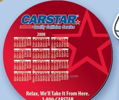 8" Calendar Mouse Pad - Round (1/8" Base)