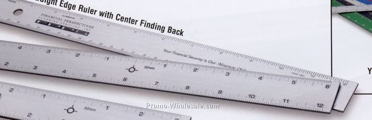 8" Straight Edge Ruler With Center Finding Back