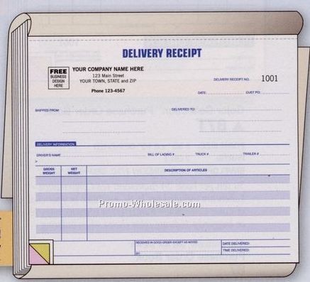 8-1/2"x7" 3 Part Delivery Receipt Book