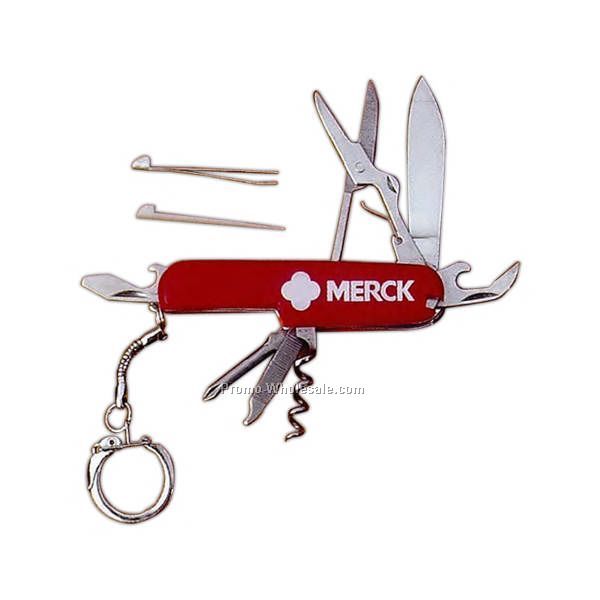 8 Function Army Knife With Key Holder