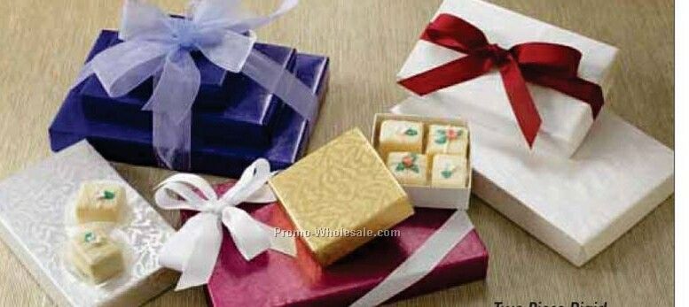 8 Oz. Two Piece Folding Candy Boxes W/White Bases