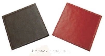 9-1/2cmx9-1/2cm Black Square Leather Coaster