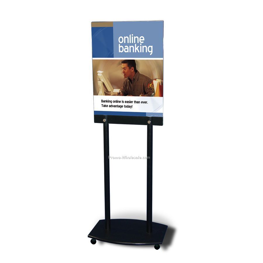 Acrylic Floor Poster Stand With Wheels