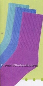 Aqua Blue Landau Crew Socks (9-11)