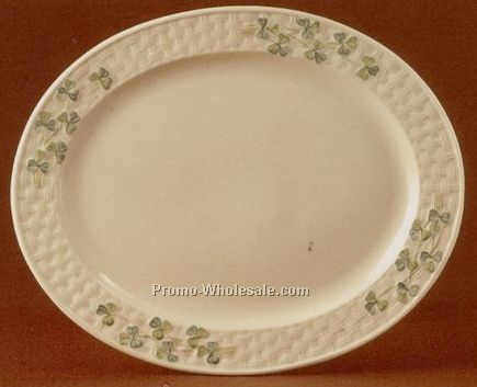 Belleek Collection Shamrock Oval Platter/ Limited Edition - 850 Pieces