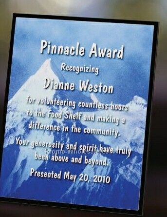 Black Plexiglass Plaque W/ 5-1/2"x7-1/2" Digital Graphic Image Award - 6"x8