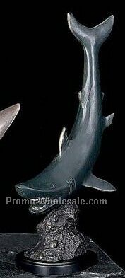 Bronzed Metal Predator Shark Sculpture