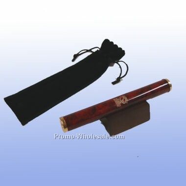 Burgundy Marbleized Brass Kaleidoscope W/ Pouch (Screened)